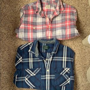 TWO J. Crew Men’s Flannels